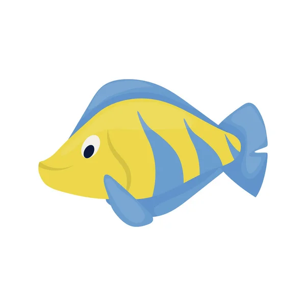 Mar Peces Acuario Dibujos Animados Animal Carácter Vector Ilustración Pesca — Vector de stock