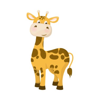 Zürafa hayvan doğa Yaban hayatı karakter uzun boyunlu vektör çizim ile.