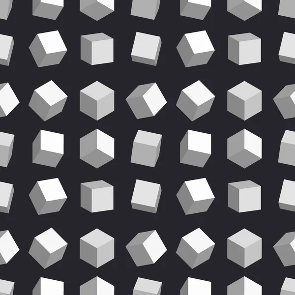Würfel Nahtlose Muster Vektor Box Quadratische Geometrische Form Isometrische Block — Stockvektor