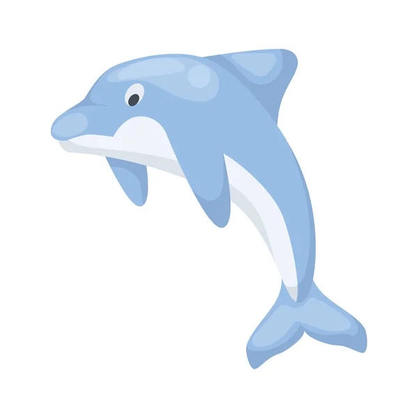 イルカ ベクトル図海水哺乳類海青い自然動物 野生生物水生海洋文字 水中泳いでいる魚 — ストックベクタ