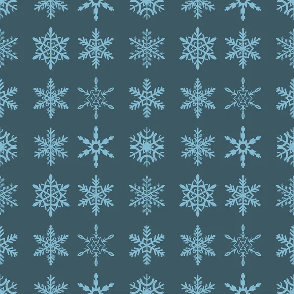 Snowflake Seamless Pattern Merry Christmas Happy New Year Winter Holiday — Stock Vector