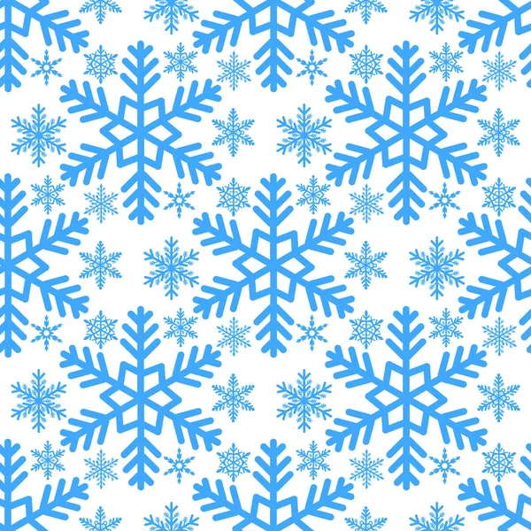 Snowflake Seamless Pattern Merry Christmas Happy New Year Winter Holiday — 스톡 벡터