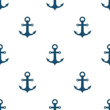 Deniz çapa seamless modeli deniz kumaş arka plan vektör çizim. Deniz doku donanma bağlantı sembollerini ile. denizci dekorasyon gemi veya tekne yelken süsleme ile duvar kağıdı.