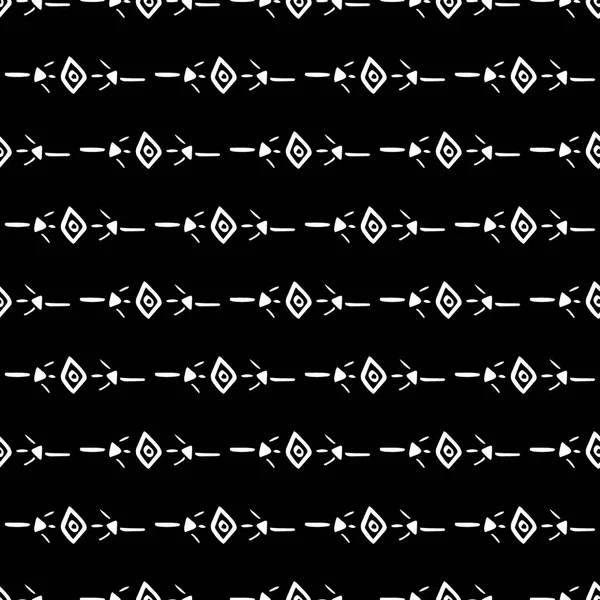 Monochromatyczne Streszczenie Wzór Bezszwowe Geometrycznej Linii Ręką Narysowane Wzór Strzałka — Wektor stockowy