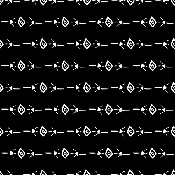 Geometric line monochrome abstract seamless pattern with hand drawn pattern with arrow, stripe, line, circle. Wrapping paper. Scrapbook paper. Tiling. Vector illustration. Background.