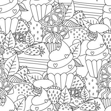 Boyama kitap elle çizilmiş anahat sanat sayfa vektör Illustration. Coloringbook çocuk anaokulu etkinlik çalışma tatlı öğrenme doodle. Tekstil baskı. Sayfa doldurmak kawaii stili anti-stres içinde