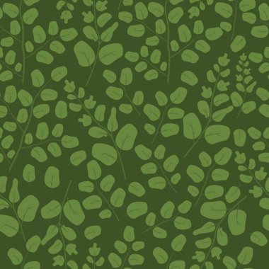 Seamless modeli düz vektör şablon doğa yaprak duvar kağıdı yeşil yaprakları.