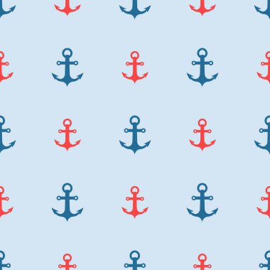 Deniz çapa seamless modeli deniz deniz kumaş arka plan vektör çizim.