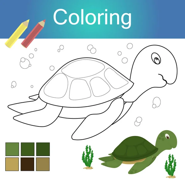 Coloring book with animal outline artwork page vector illustration. — Stock Vector