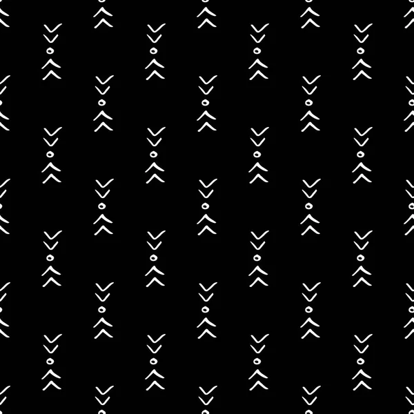 Monochromatyczne Streszczenie Wzór Bezszwowe Geometrycznej Linii Ręką Narysowane Wzór Strzałka — Wektor stockowy