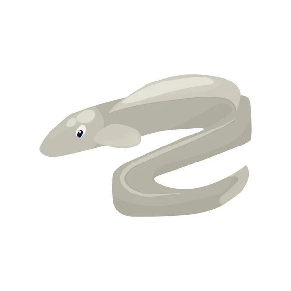 Enguia de peixe animal longo na ilustração vetorial de fundo branco. — Vetor de Stock
