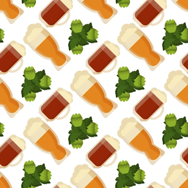 Oktoberfest vektör seamless modeli alkol parti arka plan tasarımı.