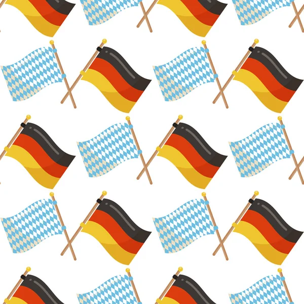 Oktoberfest vector seamless pattern alcohol party background design. — Stock Vector