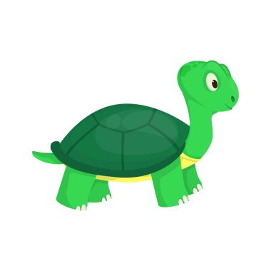 Kaplumbağa hayvan okyanus yeşil doğa vahşi yaşam deniz sualtı sürüngen karakter vektör çizim.