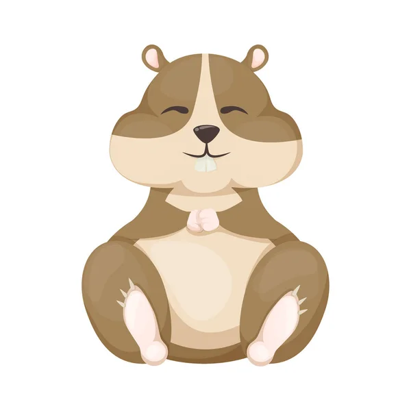 Hamster cartoon cute pet character rodent vector illustration.