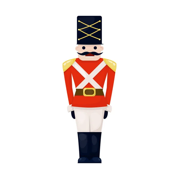 Antique toy vintage tin soldier childhood old cute military traditional character christmas holiday british gift vector illustration. — Stock Vector