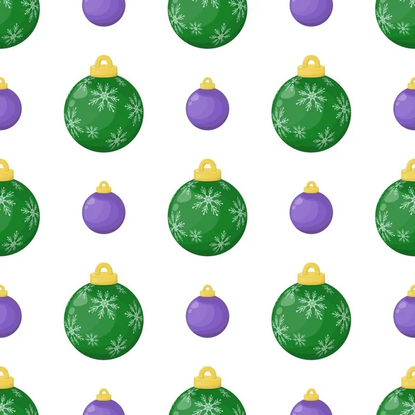 Bolas Navidad Patrón Sin Costuras Decoración Navidad Colorido Invierno Vacaciones — Archivo Imágenes Vectoriales