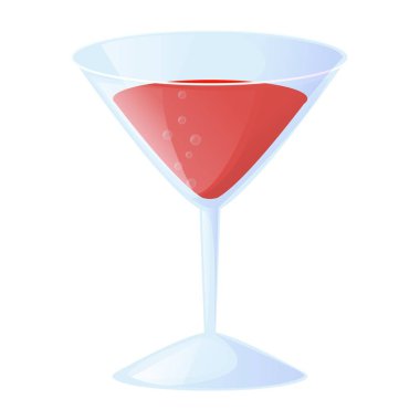Kokteyl klasik bardak alkollü içecek vektör illüstrasyonu.