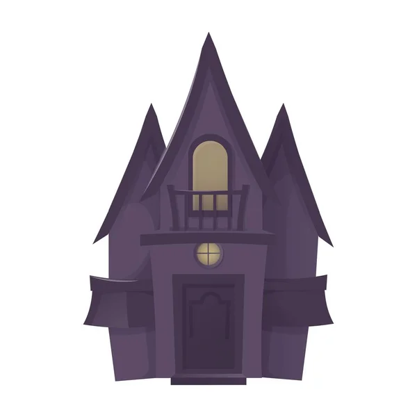 Halloween castillo noche luna fondo miedo horror vacaciones vector ilustración . — Vector de stock