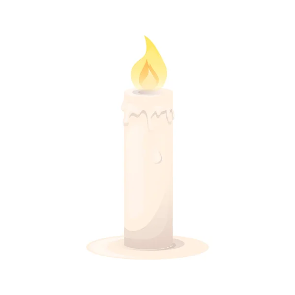 Καύση Κερί Απομονωμένη Κερί Γιορτή Φλόγα Διακοπές Πυρκαγιά Φορέα Απεικόνιση — Διανυσματικό Αρχείο