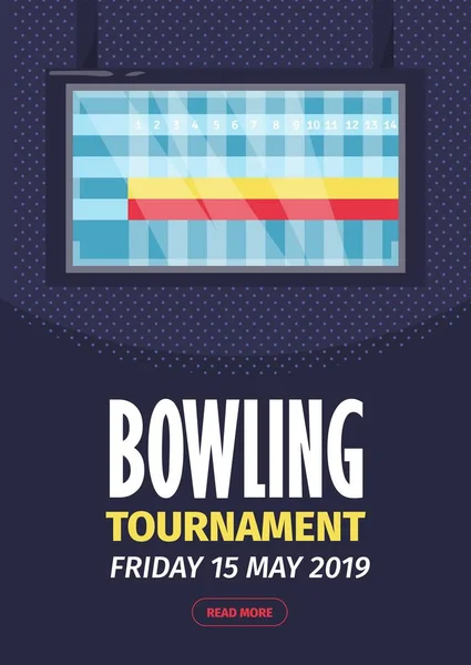 Affiche du tournoi de bowling Invitation Illustration vectorielle . — Image vectorielle