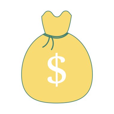 Para çantası vektör simgesi. İş ve finans. Dolar işareti