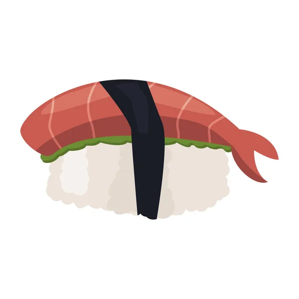 Sushi Roll Mariscos Frescos Con Atún Salmón Pescado Arroz Japonés — Vector de stock