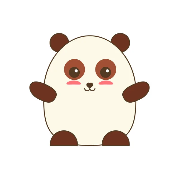 Kawaii Animal Panda Patch Face — Vetor de Stock