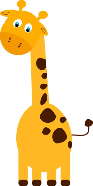 Söt Giraff Tecknad Vektor Illustration — Stock vektor