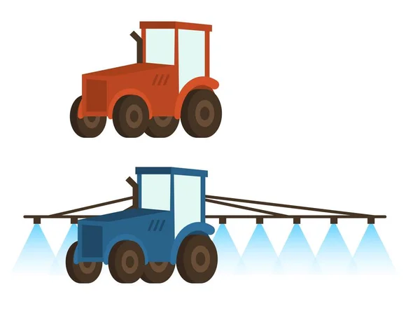 Traktoren Vektor Landwirtschaftlichen Traktor Fahrzeug Illustration Landwirtschaftlicher Maschinen Landmaschinentransport Industrieller — Stockvektor