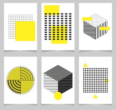 Moda Neo Memphis geometrik poster kartları