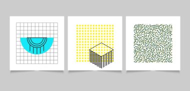 Moda Neo Memphis geometrik poster kartları