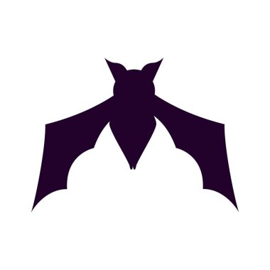 Cadılar Bayramı yarasa simgesi vektör çizimi. Uçan gece vampir hayvanı.