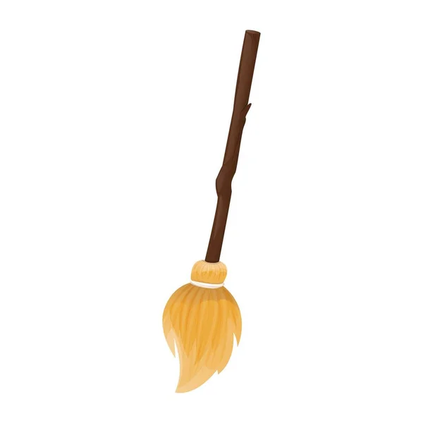 Broom Sweep Floor Vector Illustration — Stock Vector