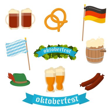 Oktoberfest elementleri bira festivali. Almanya Ekim Festivali geleneksel alkol partisi.