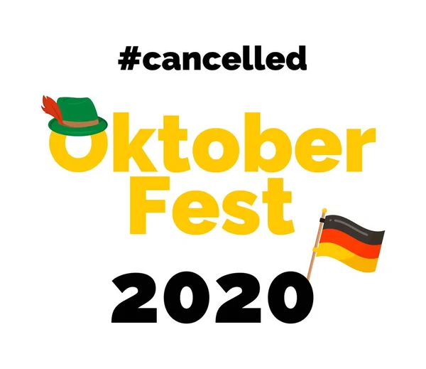Oktoberfest 2020 inställd. Tyska ölfestivalen i München. — Stock vektor