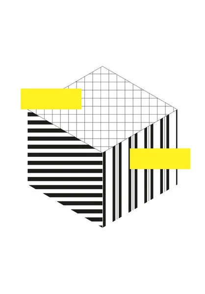 Geometriska Former Trend Neo Memphis Geometriska Affischkort Med Ljusa Djärva — Stock vektor