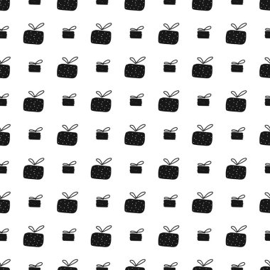 Kış tatili için Noel ağacı ve kar taneleriyle kusursuz desenler..