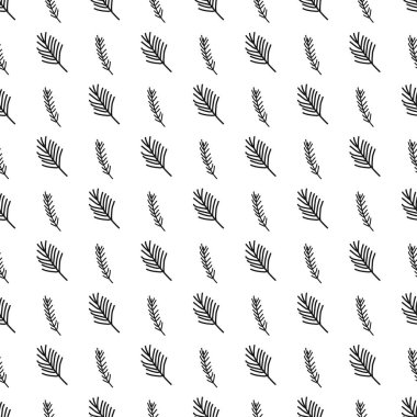 Noel ağacı ve kış tatili tasarımı için kar tanesi desenli kusursuz desen. İskandinav Noel monohrome Koleksiyonu. Noel kış dekorasyonu için ambalaj kağıdı. Tatil arkaplanı.