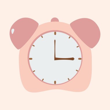 Çalan çalar saat. Zamanlayıcıyı uyandır. Sabah kronometre çizgi film tasarımı. Çan saati. Vektör illüstrasyonu.