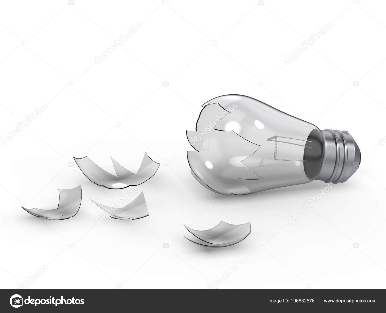 Broken Glass Lamp Horizontally White Background Rendering Stock Broken Glass Lamp Horizontally On A White Background 3d Rendering Photo By Andreyproektant