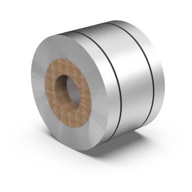 rulo çelik bant üzerinde beyaz bir arka plan 3 illüstrasyon.