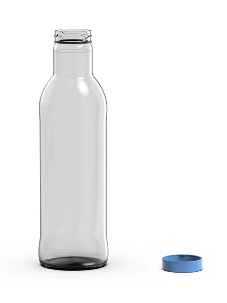Γυάλινο Μπουκάλι Άσπρο Φόντο Rendering — Φωτογραφία Αρχείου