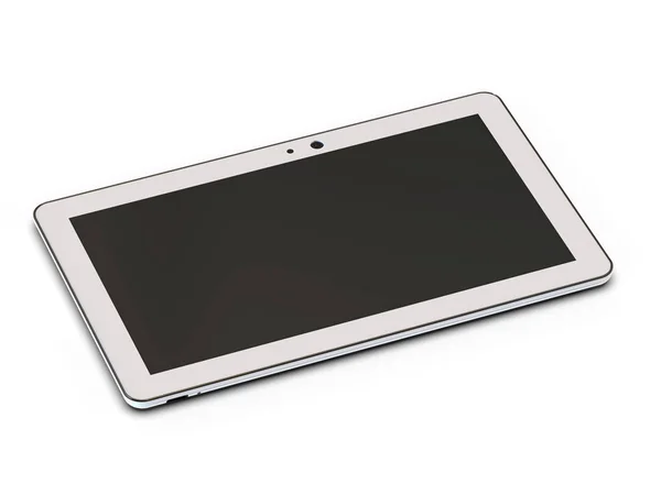 White Tablet Computer Woman Isolated White Background Illustration — Stock Photo, Image