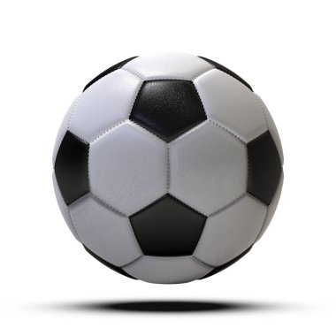 Futbol topu, beyaz arka plan üzerinde izole. 3D çizim