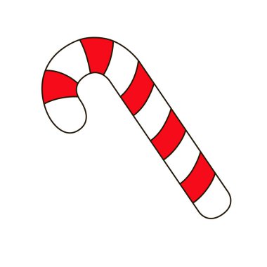 Yeni yıl vektör tasarımı. Noel şeker kamışı. Web için simge.