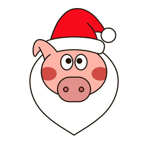 新年矢量设计 圣诞猪脸 网络图标 — 图库矢量图片