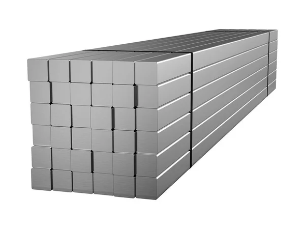 Galvanized Steel Bar Sale Rolled Metal Products Rendering — 스톡 사진