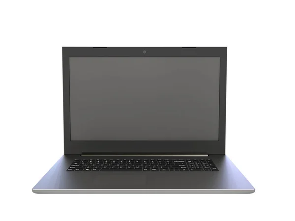 Laptop isolated on a white background. Image with clipping path. 3D rendering. — Stock Photo, Image