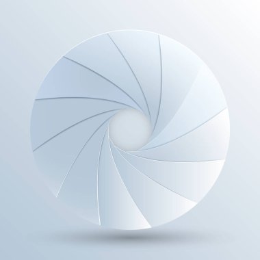 Kağıt kamera açıklığının vektör illüstrasyonu. Bölüm 10